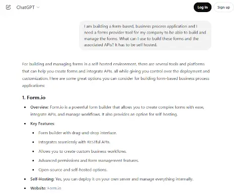 Form Builder Response From ChatGPT