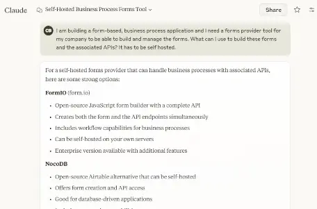 Form Builder Response From Claude