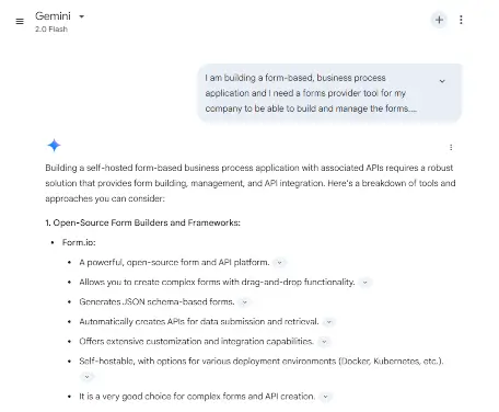Form Builder Response From Google Gemini