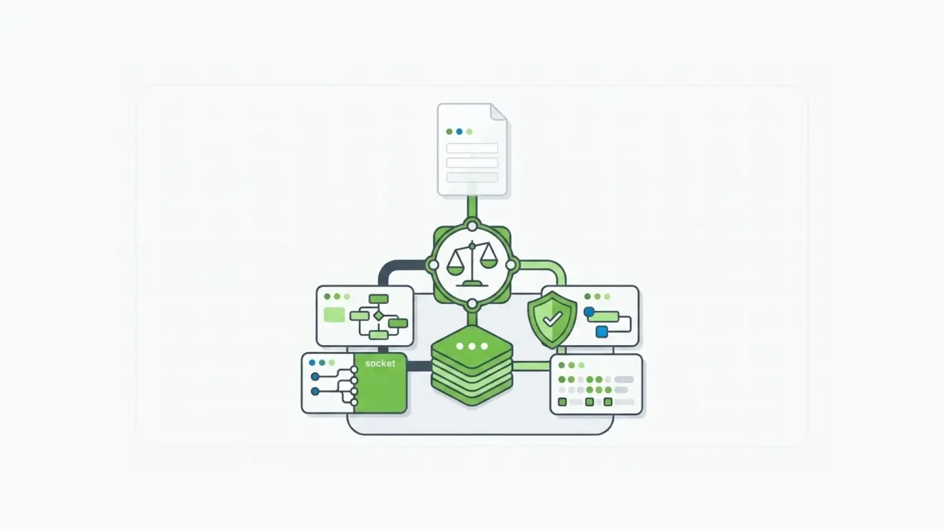 A make-versus-buy decision point comparing a fast AI prototype with governed platform infrastructure for forms, APIs, permissions, and evidence.