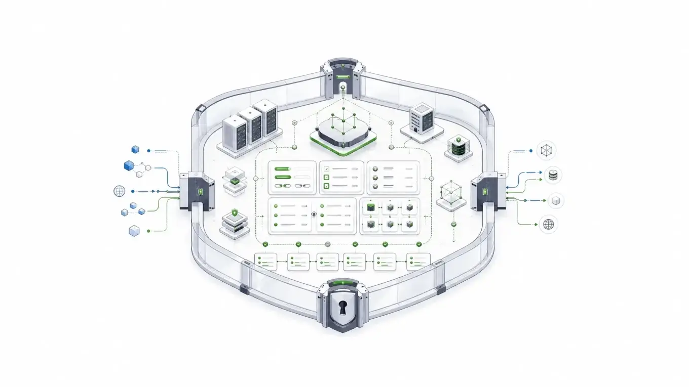 Self-hosted compliance forms infrastructure inside a secure enterprise boundary.