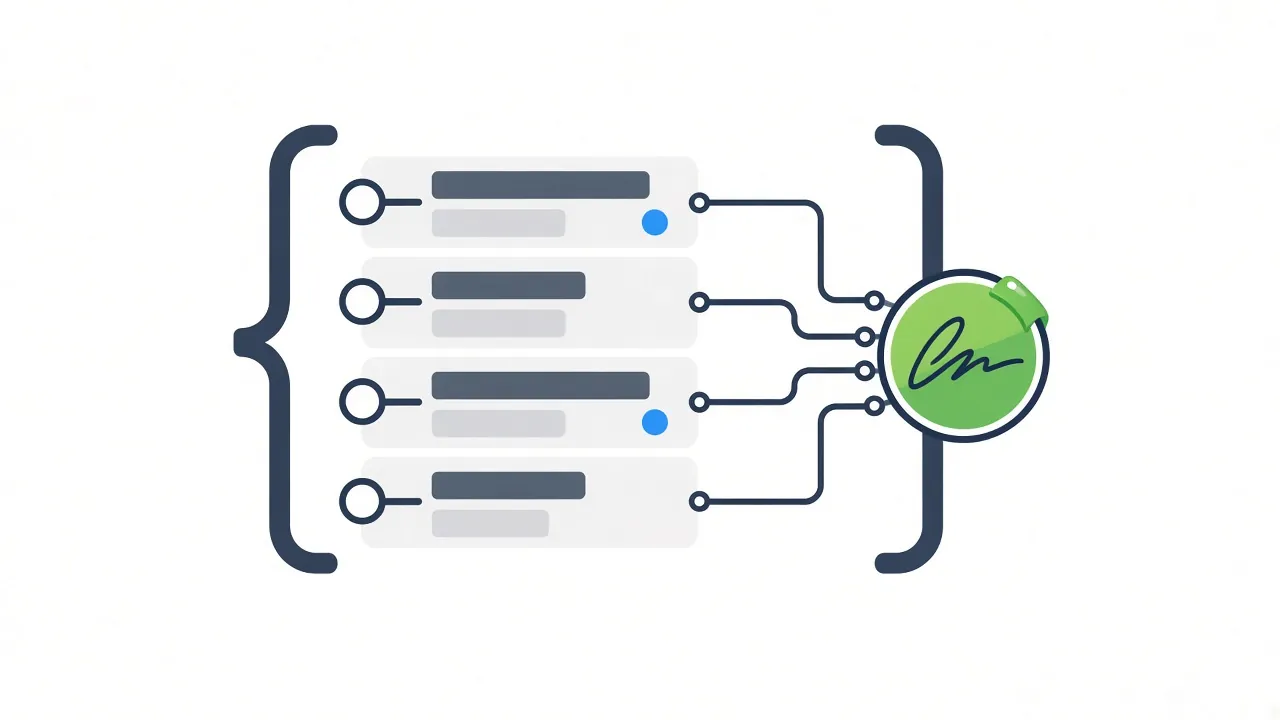 Data-bound digital signature attached directly to the fields of a form submission record