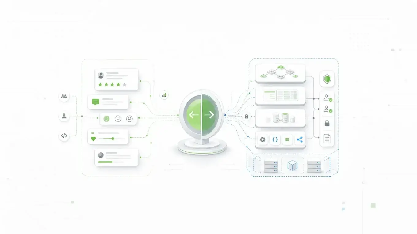 Formbricks and Form.io comparison showing survey feedback beside governed form API infrastructure