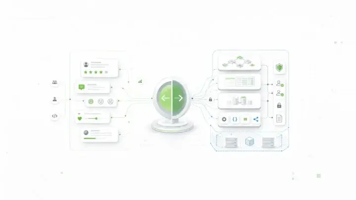 Formbricks and Form.io comparison showing survey feedback beside governed form API infrastructure