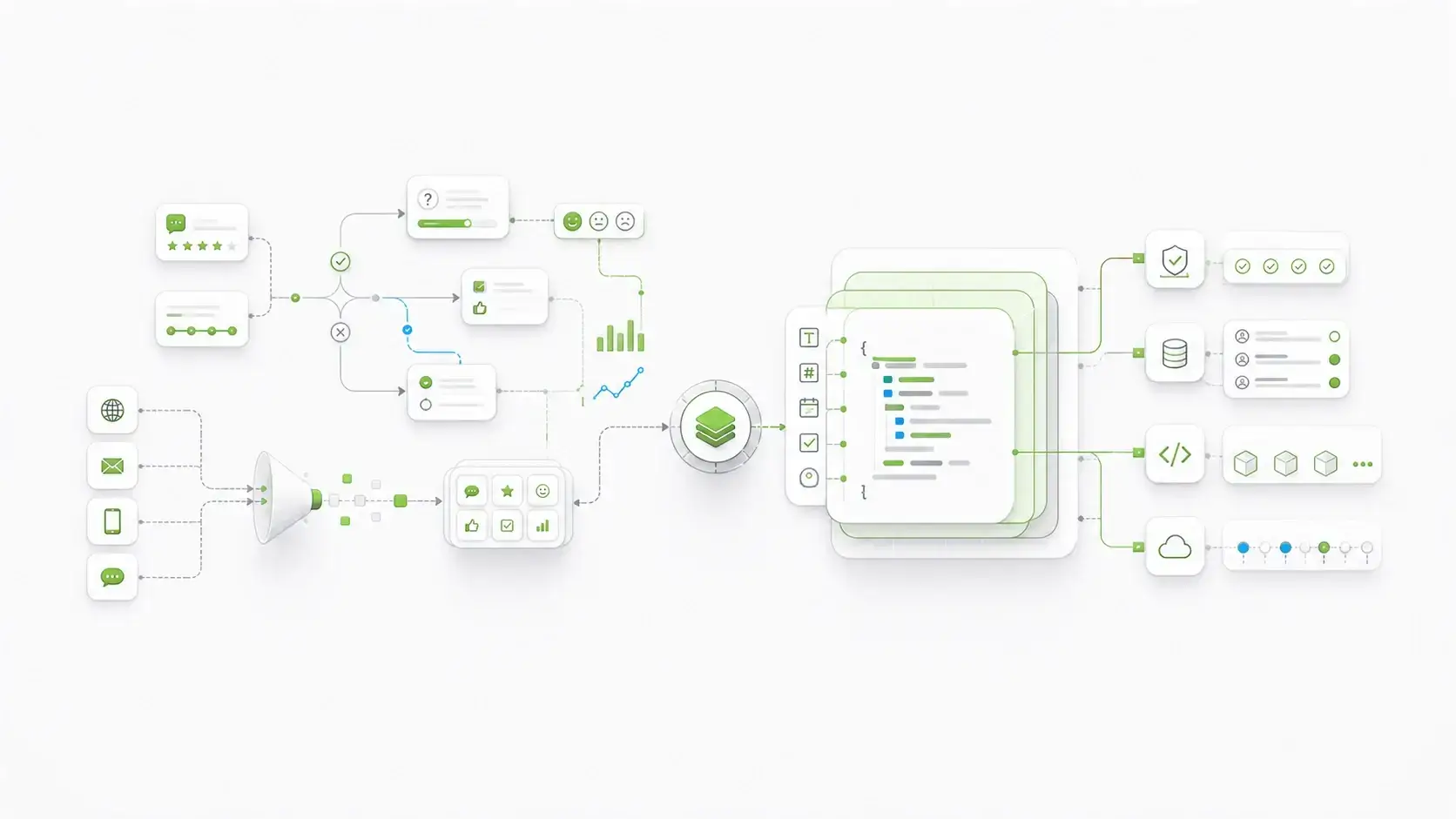 formbricks: Survey flow compared with schema driven form infrastructure powering UI validation submissions and APIs