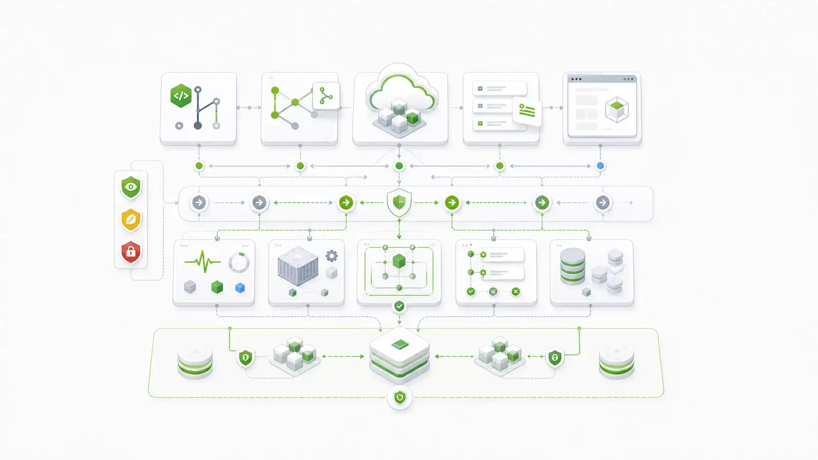 mcp server list: Enterprise MCP control surface matrix showing GitHub, GitLab, AWS, Azure, Atlassian, Playwright, Sentry, Docker, and Form.io mapped by risk.