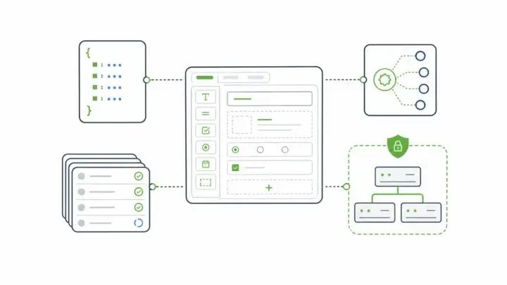 open source form builders connected to schema blocks, generated APIs, submission records, permissions, and self-hosted deployment control