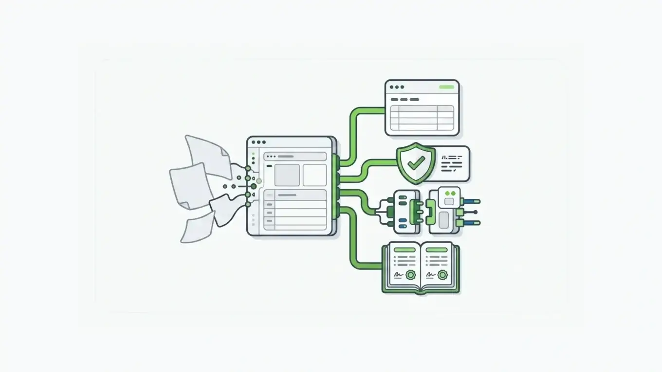 A governed structured data contract turning unstructured AI context into validated records, permissions, APIs, and evidence.