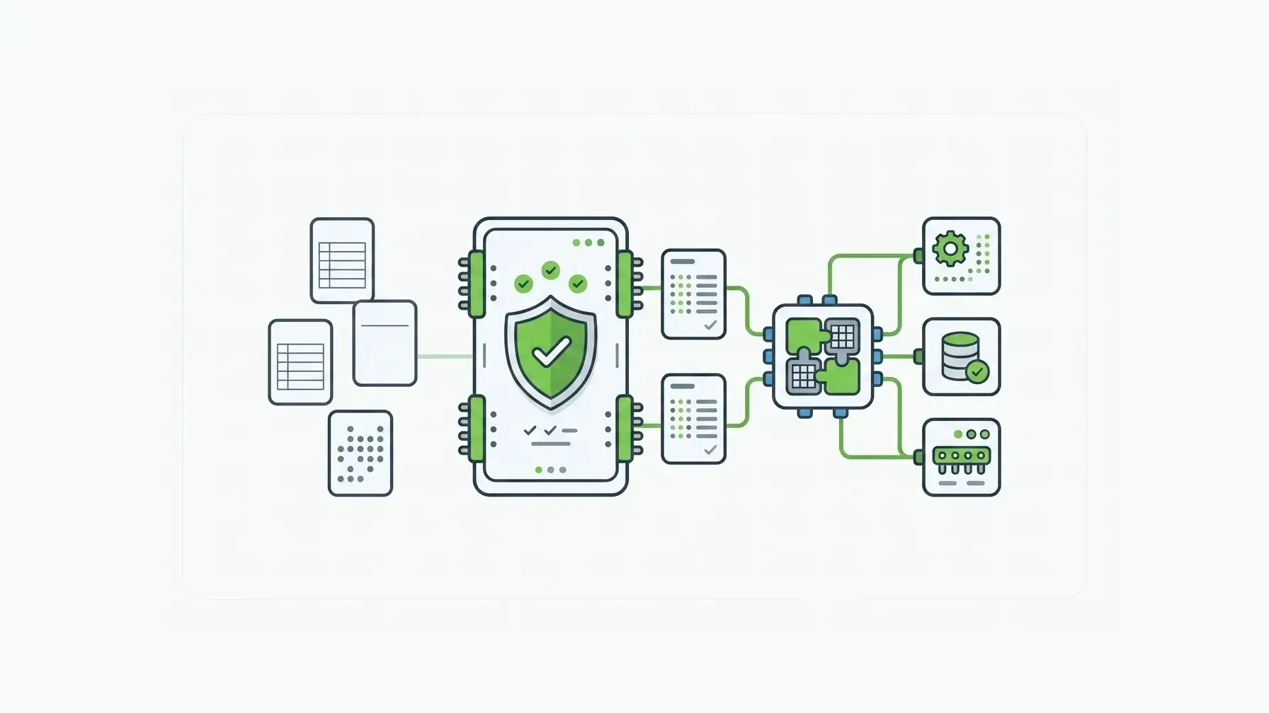 A permissioned AI agent receiving only approved structured records and tools through a governed runtime boundary.